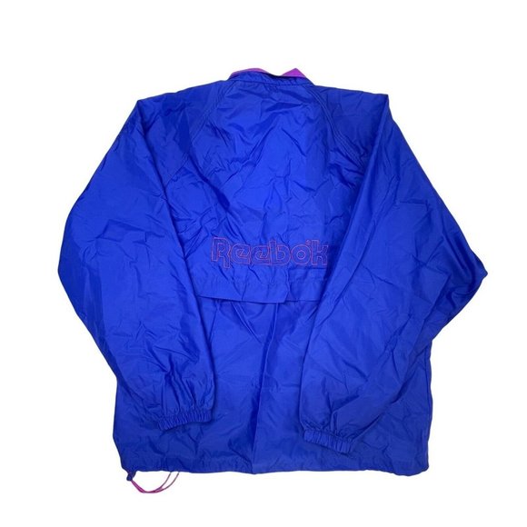 Vintage Reebok Full Zip Retro Track Jacket Adult XL Purple Blue Hooded Nylon - Picture 5 of 7